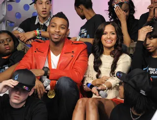 Hey There - Cullen Jones and Rocsi Diaz at 106 &amp; Park, April 11, 2012. (Photo: John Ricard / BET)