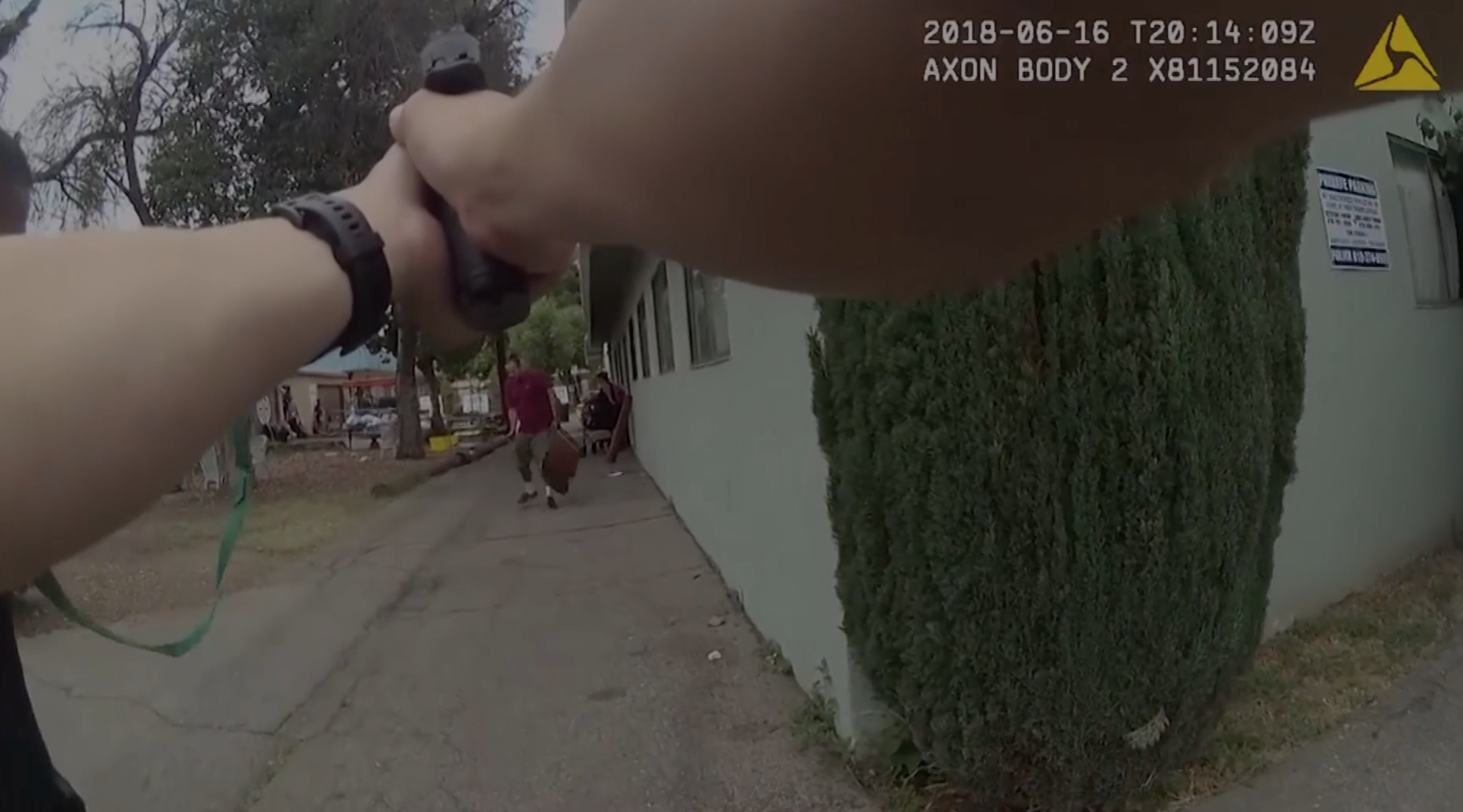 Bodycam footage shows the LAPD face off with Guillermo Perez as he wields a knife.