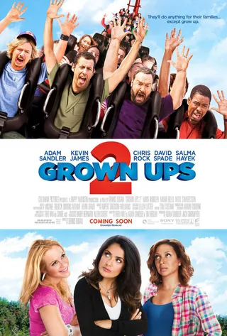 Grown Ups 2: July 12 - Chris Rock, Adam Sandler, David Spade and Kevin James all return for the sequel of Grown Ups. This time out the quartet of dads all learn something new about life thanks to their kids' first day of school. The film also stars Shaquille O'Neal.  (Photo: Columbia Pictures)
