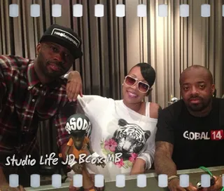Monica @monicamylife - Monica is making a come back! Jermaine Dupri along with Bryan Michael Cox are back in the studio working on new music with the &quot;expecting&quot; singer. (Photo: Instagram via Monica)