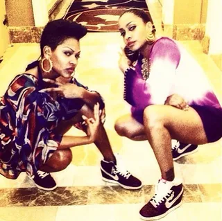 Lala Anthony @lala - &quot;SUPERTHUG!&quot; Lala Anthony and Meagan Good have some fun on the Think Like A Man 2 set. (Photo: Instagram via Lala)