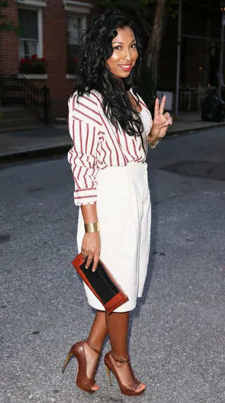 Fashion Enthusiast - Roc Nation's Canadian songstress Melanie Fiona arrives at the See by Chloe fashion show at Industria in New York City.&nbsp;(Photo:&nbsp;Christopher Peterson/Splash News)