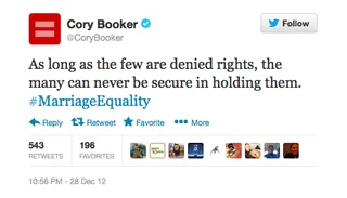 #@MarriageEquality - (Photo: Twitter via @CoryBooker)