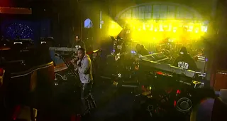 Late Night With David Letterman&nbsp;— &nbsp;February 26, 2013&nbsp; - Keeping up his hot streak of TV performances, the Compton superstar makes a stop to the Late Show with David Letterman&nbsp;to do&nbsp;“Poetic Justice."&nbsp;(Photo: CBS Television)