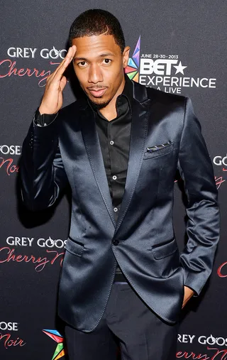 ALL BLACK EVERYTHING - Nick Cannon hit up The Conga Room at L.A. Live for the Grey Goose Cherry Noir Flavored Vodka VIP day 2 after party. Mariah Carey's hubby graced the carpet sans the Mrs.(Photo: Jason Kempin/Getty Images for BET)