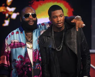 March 3, 2012:&nbsp;"Bag of Money"&nbsp; - Meek Mill joins his MMG boss, Rick Ross and fellow signee Wale for "Bag of Money," the first single off the crew's Self Made Vol. 2.&nbsp;(Photo: Brad Barket/PictureGroup)