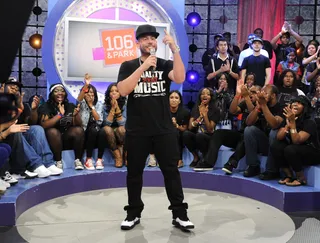 Number One - DJ Drama loves the support from the Livest Audience at 106 &amp; Park, May 11, 2012. (Photo: John Ricard / BET)