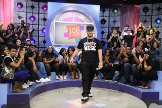 Love It - DJ Drama loves the support from the Livest Audience at 106 &amp; Park, May 11, 2012. (Photo: John Ricard / BET)