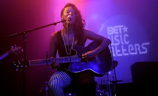 Pulling Strings - Singer-songwriter Jade Alston brings out her guitar for the BET Music Matters Show at Santos Party House.&nbsp;(Photo: John Ricard/BET)