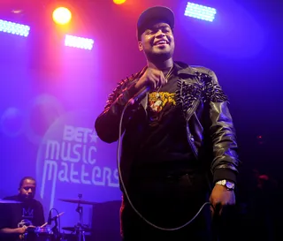 Listen Up - 23-year-old rapper Kris Kasanova brought out his band for his performance at the May BET Music Matters showcase.&nbsp;(Photo: John Ricard/BET)