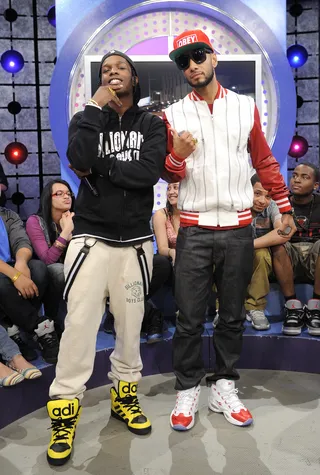 A$AP Rocky and Swizz Beatz - You know a 106 &amp; Park party is always a swagged out affair. The swag will be all the way turnt up when Harlem’s own A$AP Rocky hits the stage with super producer Swizz Beatz on Sunday July 1 at&nbsp;6P/5C during the 106 &amp; Park “Live! Red! Ready!” Pre-Show. Goldie and the golden touch trackmaster are just another reason you will not want to miss this show before the show.(Photo: John Ricard/BET)