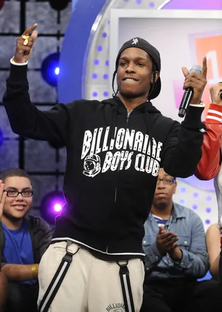 Throwing It Up - A$AP Rocky at 106 &amp; Park, May 8, 2012. (Photo: John Ricard / BET)
