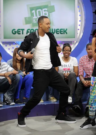 I'm Dancing - Terrence J. channels Chris Brown at 106 &amp; Park, May 4, 2012. (Photo: John Ricard / BET)