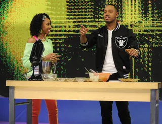 It's Good - TJ tells the audience that they will all receive cookies today courtesy of DeAnna Mayo at 106 &amp; Park, May 4, 2012. (Photo: John Ricard / BET)