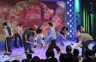 Wow - Cast of "STOMP" perform at 106 &amp; Park, May 3, 2012. (Photo: John Ricard / BET)