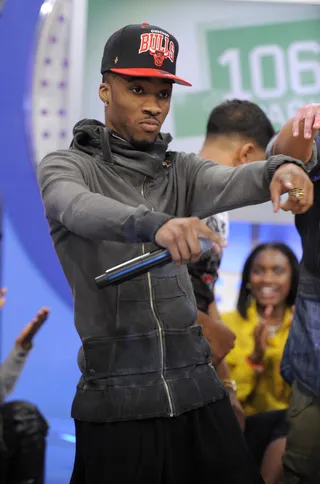 Pointing Out - Kendre at 106 &amp; Park, May 3, 2012. (Photo: John Ricard / BET)