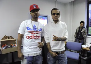 Dueces - Juelz Santana and Kirko Bangz in the green room at 106 &amp; Park, May 2, 2012.(Photo: John Ricard/BET)