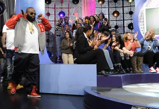 Move It - Rick Ross and MMG take the stage at 106 &amp; Park, May 2, 2012.(Photo: John Ricard/BET)