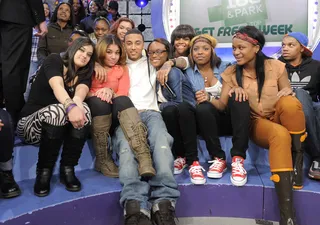 Showin' the Livest Audience Some Love - Kirko Bangz with fans at 106 &amp; Park, May 2, 2012. (Photo: John Ricard/BET)