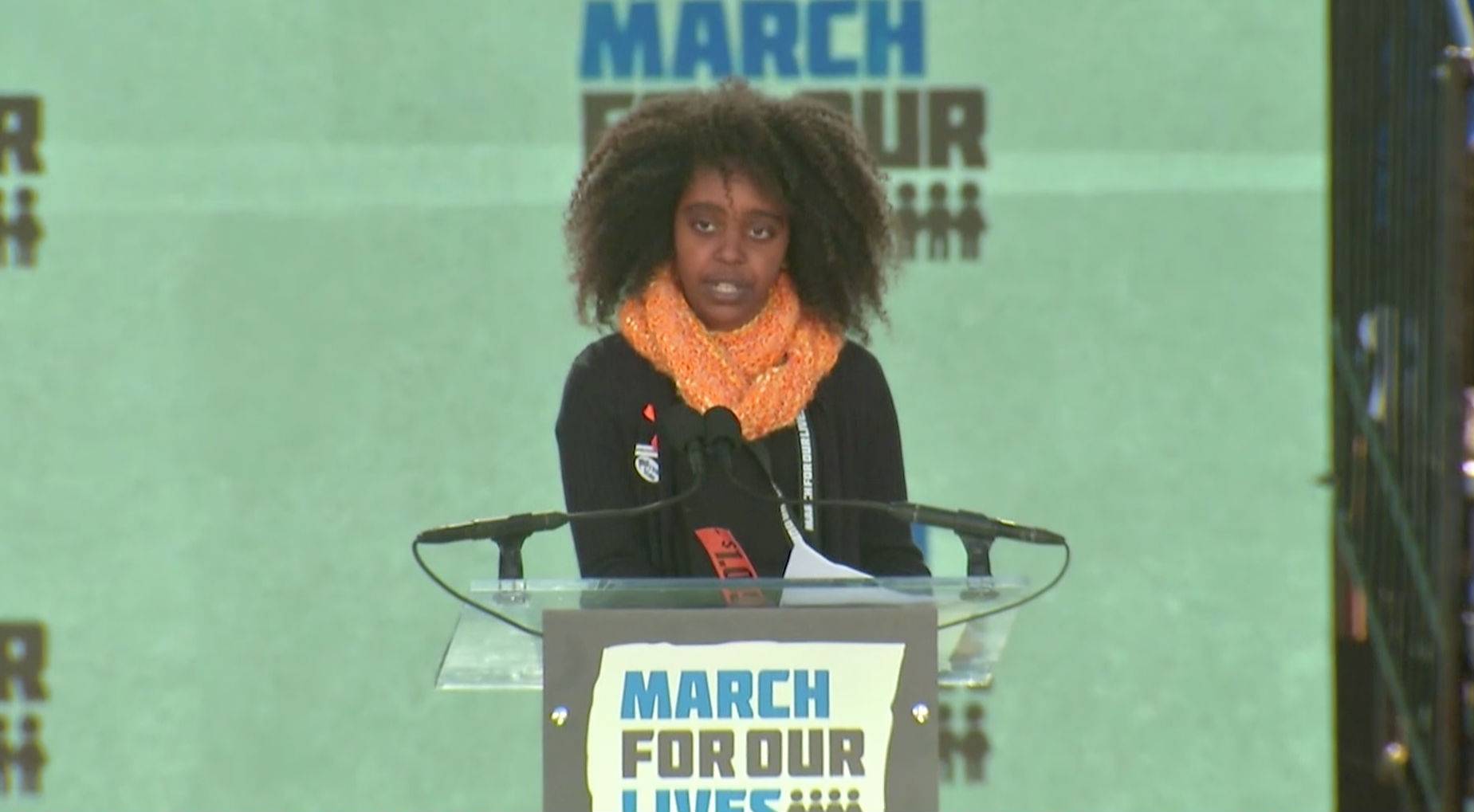 11-Year-Old Naomi Wadler wowed the crowd representing girls whose stories don't make the front page of every newspapers.