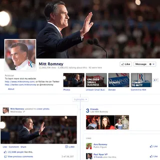 Total Romney &quot;Likes&quot; on Facebook: 12 Million - (Source: Facebook)  (Photo: Mitt Romney/Facebook)