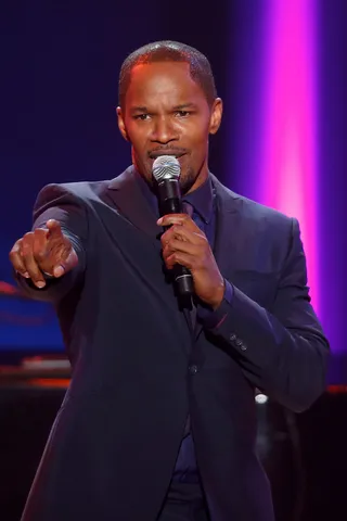 Jamie's Surprise - Actor Jamie Foxx was in the house to introduce a surprise guest. The Django Unchained star was beaming with so much excitement, the audience could only guess as to who it was. (Photo: Isaac Brekken/Getty Images for Centric)