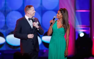 Odd Couple - While there is no romantic connection here (none that we know of) comedian Gary Owen and television and radio personality Claudia Jordan were both into the love making vibes of Ne-Yo. The duo introduced the R&amp;B star prior to his standout performance. (Photo: Isaac Brekken/Getty Images for Centric)