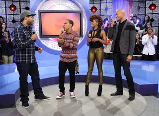 Chop It Up - Key and Peele with Miss Mykie and Bow Wow at 106 &amp; Park, November 6, 2012. (Photo: John Ricard / BET).