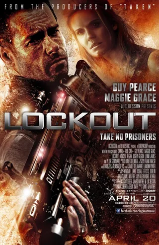 Lockout: April 13 - This action-packed sci-fi thriller tells the tale of a falsely accused government agent (Guy Pierce) who must rescue the president's daughter from rioting convicts in an outer-space prison.(Photo: Courtesy Film District Pictures)