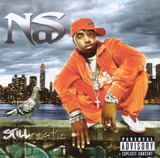 Nas, Stillmatic - As he reasserted his greatness with Stillmatic, Nas&nbsp;squatted next to a pigeon in front of the New York skyline. Though not the fiercest animal, the bird is an integral part of life in the Big Apple and on its streets.&nbsp;(Photo: Columbia Records)