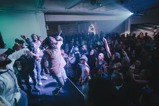 Turn Up - Wale definitely brought the energy during his performance at the UA Pursuit Collection launch event in New York City powered by Hennessy. (Photo: UA/Courtesy of Hennessy)&nbsp;