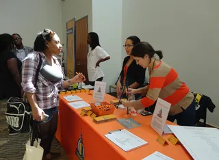 Norfolk State University&nbsp; - Getting career advice from the OppsPlace table.(Photo: BET)