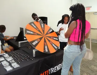 Norfolk State University - Answering hip hop trivia at the Citi Trends table.  (Photo: BET)