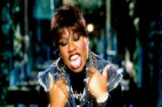 Freaky Deaky - Missy Elliott swung from a chandelier, had her neck extend an unknown amount of feet from her body and invited her friends Eve, Ja Rule, LL Cool J and more to come grab cameos in "Get Ur Freak On."  (Photo: Elektra Records)