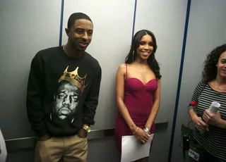 Whoa There - Shorty Da Prince and Jazzy make their way to the set at 106 &amp; Park, September 14, 2012. (Photo: John Ricard / BET).