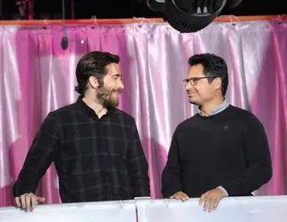 Whoa There - Jake Gyllenhaal and Michael Pena at 106 &amp; Park, September 14, 2012. (Photo: John Ricard / BET).