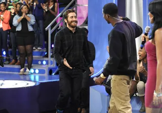 Jake Gyllenhaal - 106 went crazy when the film star stopped by to promote his latest film,&nbsp;Nightcrawler.   (Photo: John Ricard / BET)