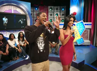 Yay! - Shorty Da Prince and Jazzy during commercial break at 106 &amp; Park, September 14, 2012. (Photo: John Ricard / BET).