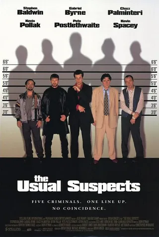 The Usual Suspects - A police lineup and a crime to solve. Do you know if the suspects are actually that usual?  (Photo: Grammercy Pictures)