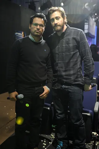 Line Up - Jake Gyllenhaal and Michael Pena at 106 &amp; Park, September 14, 2012. (Photo: John Ricard / BET).