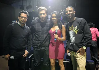 I See You - Jake Gyllenhaal and Michael Pena with Shorty Da Prince and Jazzy at 106 &amp; Park, September 14, 2012. (Photo: John Ricard / BET).