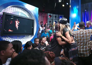 Hug It Out - Ciara says goodbye to fans before leaving the set at 106 &amp; Park, September 13, 2012. (Photo: John Ricard / BET)