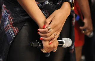 Red Nails and Rings Galore - Ciara at 106 &amp; Park, September 13, 2012. (Photo: John Ricard / BET)