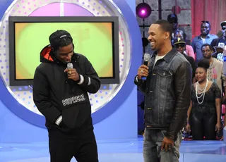 Fire - ASAP Rocky and Mike Epps at the BET Hip Hop Awards Nominations announcements at 106 &amp; Park, September 12, 2012. (Photo: John Ricard / BET)