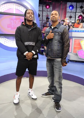 Cool Bro - ASAP Rocky and Mike Epps at the BET Hip Hop Awards Nominations announcements at 106 &amp; Park, September 12, 2012. (Photo: John Ricard / BET)