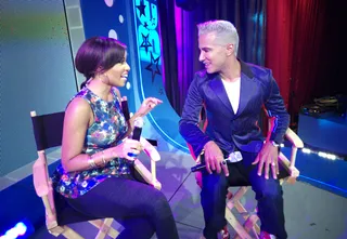 Tell Me - Angel Lenise and Jay Manuel discuss the Fashion Week at 106 &amp; Park, September 10, 2012. (Photo: John Ricard / BET)