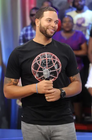 Bossed Up - Deron Williams a very warm welcome at 106 &amp; Park, September 10, 2012. (Photo: John Ricard / BET)