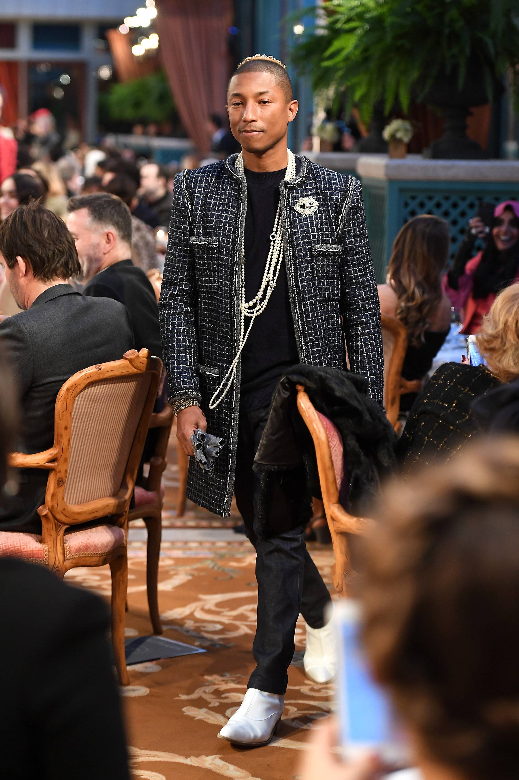Pharrell Wore Pearl Necklaces to Walk the Chanel Runway Today | News | BET