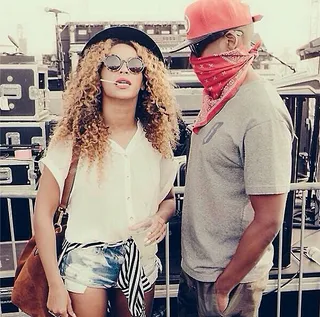 Meek Mill @meekmill - &quot;#trillville&quot;Meek posted this gangsta style pic of the Carters getting down at Coachella this past weekend. Bey and Jay made a surprise appearance at the festival that had everyone on their feet.(Photo: Meek Mill via Instagram)