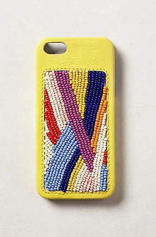 Jasper &amp; Jeera Bead Embellished iPhone 5 Case  - The colorful beadwork adorning this sunny case is sure to brighten both your days and disposition.   (Photo: Anthropologie)